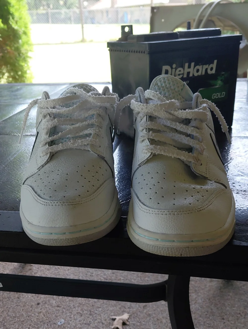 White Men Leather Nike Sneakers - Men 11  Casual Shoes Botton Little Wear No Box